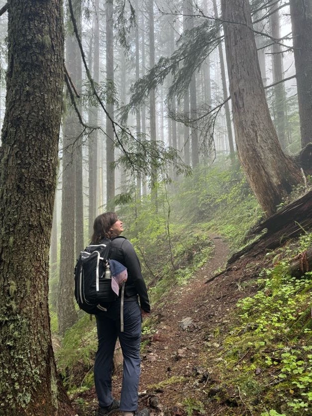 Chandra LeGue along Mount June trail